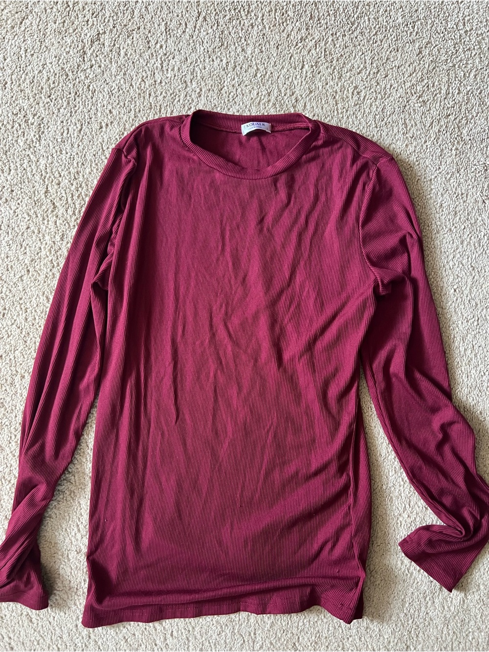 Women's Long-Sleeve Crewneck Tee - Burgundy